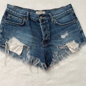 Free People Distressed Denim Shorts